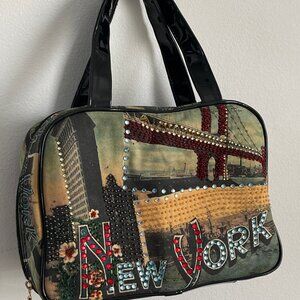 PARADOX cosmetic bag NEW YOURK canvas/crystal bag Cosmetic case